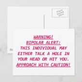 WARNUNG-BIPOLAR-ALERT3 POSTKARTE (Vorne/Hinten)