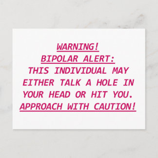 WARNUNG-BIPOLAR-ALERT3 POSTKARTE