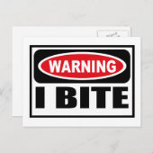 Warnung - BITE Postkarte (Vorne/Hinten)