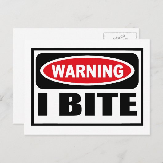 Warnung - BITE Postkarte (Vorne/Hinten)
