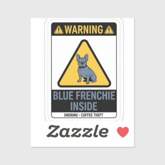 Warnung: Blauer Franzose im Inneren Lustiger Franz Aufkleber (Blatt)