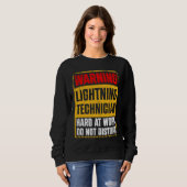 Warnung Blitztechniker bei der Arbeit Nicht stören Sweatshirt (Vorne ganz)