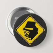 Warnung: Bücher stehen vor! Button (Vorne & Hinten)