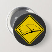 Warnung: Bücher stehen vor! Button (Vorne & Hinten)