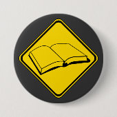 Warnung: Bücher stehen vor! Button (Vorderseite)