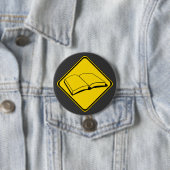 Warnung: Bücher stehen vor! Button (Beispiel)