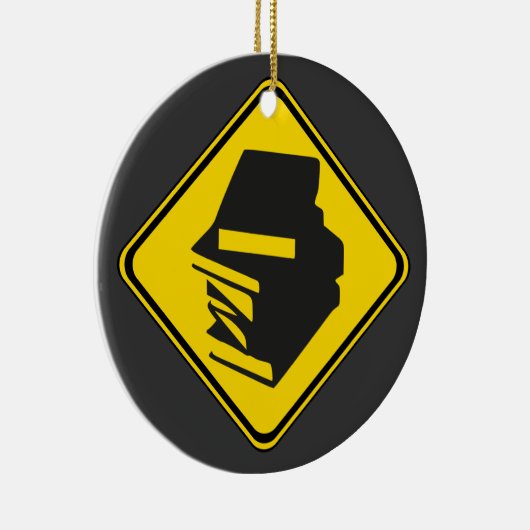 Warnung: Bücher stehen vor! Keramikornament (Rechts)