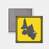 Warnung: Catfish Xing! Magnet (Vorderseite/Rückseite)