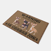 Warnung Chihuahua Zone Doormat, Hundehaus Fußmatte (Schrägansicht)
