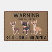 Warnung Chihuahua Zone Doormat, Hundehaus Fußmatte (Vorderseite)