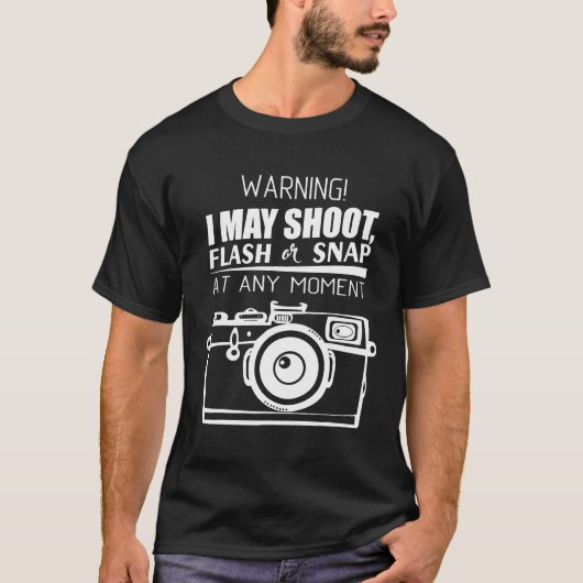 Warnung: Darf ich Blitz abschießen oder Sonnenlich T-Shirt (Vorderseite)