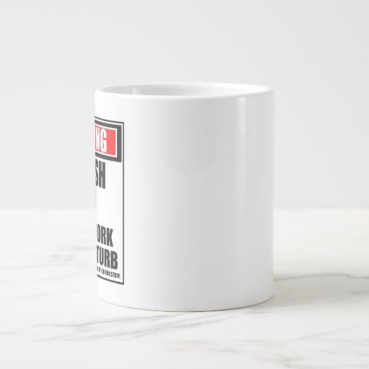 Warnung, dass der Squash-Lüfter hart am Arbeitspla Jumbo-Tasse (Vorderseite)