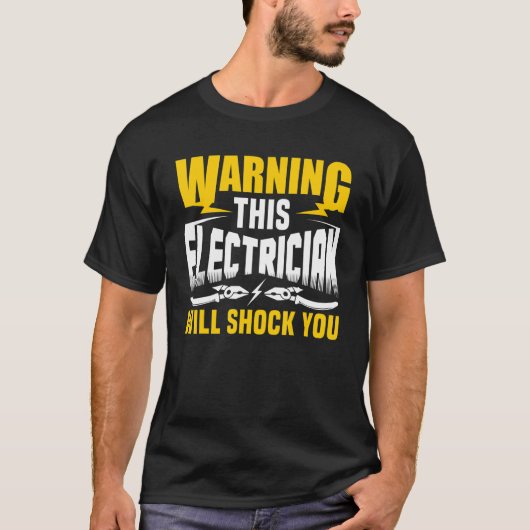 Warnung, dass dieser Elektroräger dich mit Strom e T-Shirt (Vorderseite)