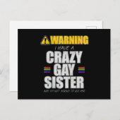 Warnung, dass ich eine verrückte Schwulenschwester Postkarte (Vorne/Hinten)