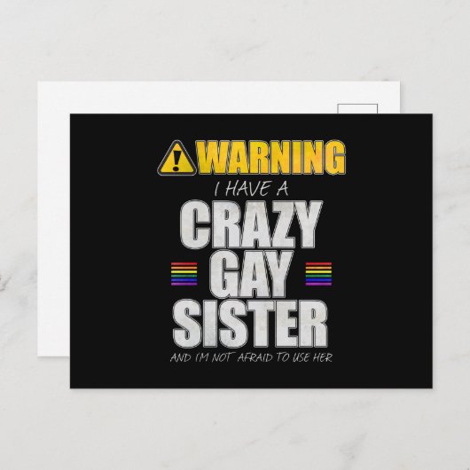 Warnung, dass ich eine verrückte Schwulenschwester Postkarte (Vorne/Hinten)