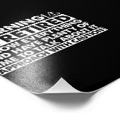 Warnung, dass ich müde bin, Rentner Fotodruck (Ecke)