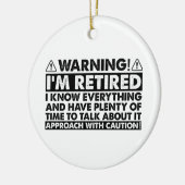 Warnung, dass ich müde bin, Rentner Keramik Ornament (Links)