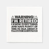 Warnung, dass ich müde bin, Rentner Serviette (Vorderseite)