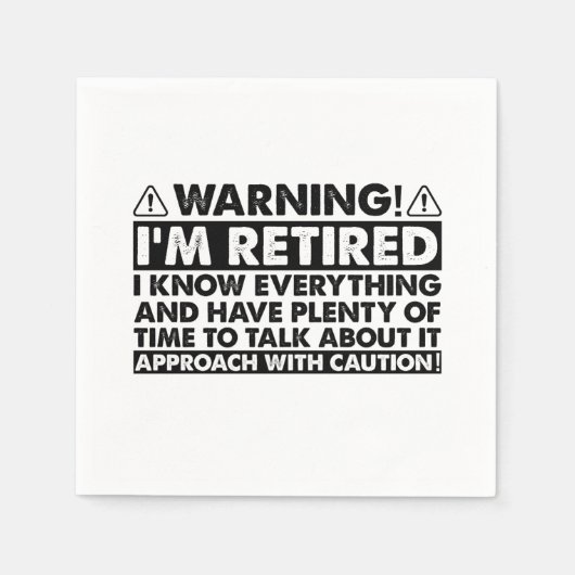 Warnung, dass ich müde bin, Rentner Serviette (Vorderseite)