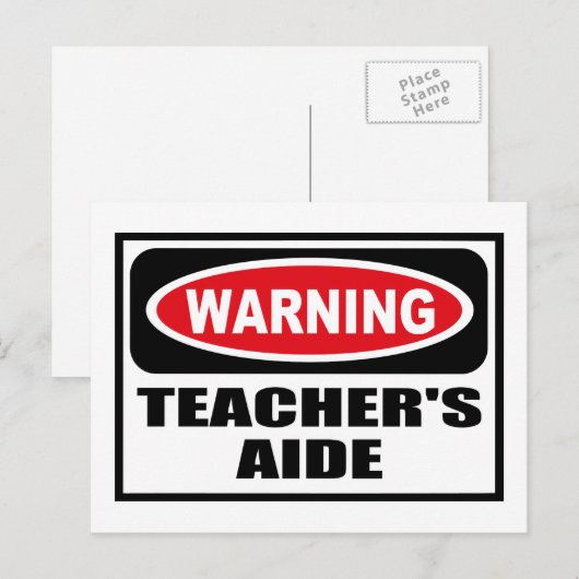 Warnung der AIDE-Postkarte des LEHRER Postkarte (Vorne/Hinten)