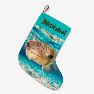 Warnung der Fische: Funny Puffer Fish: Kann unter  Kleiner Weihnachtsstrumpf
