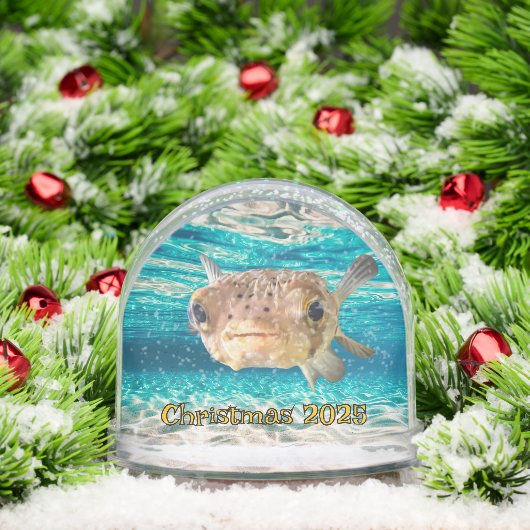 Warnung der Fische: Funny Puffer Fish: Kann unter Schneekugeln (Weihnachten)
