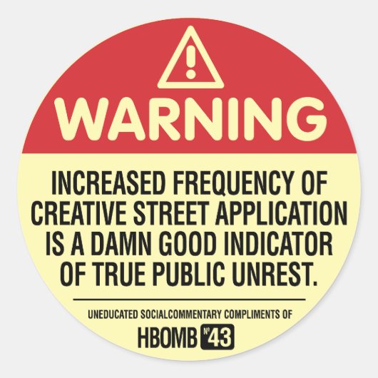 Warnung der H-Bomb Runder Aufkleber (Vorderseite)