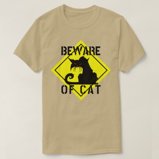 WARNUNG DER KATZE verrückte Katze lustige Schildkr T-Shirt (Design vorne)