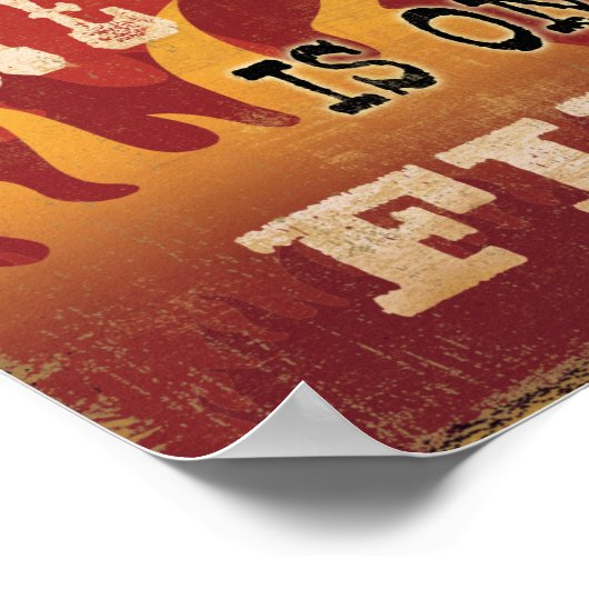 Warnung! Der Koch brennt. Poster (Ecke)