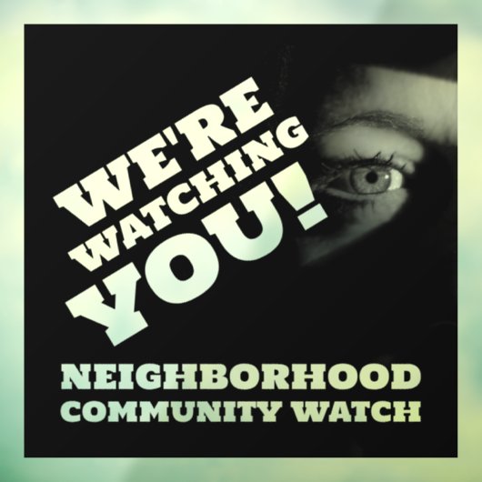 Warnung der Öffentlichkeit, Nachbarschaft Fensteraufkleber (Blatt 3)