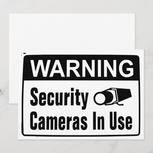 Warnung der Sicherheitskamera bei Einladungen (Vorne/Hinten)