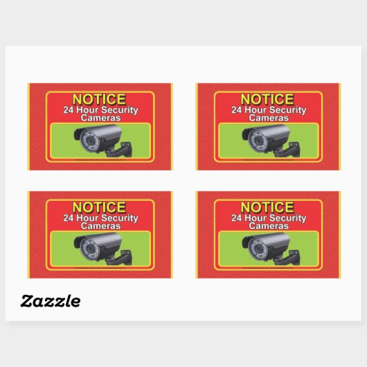 Warnung der Sicherheitskamera Rechteckiger Aufkleber (Blatt)