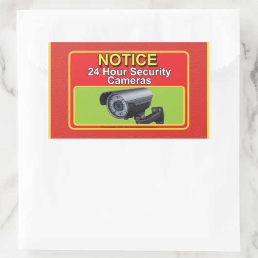 Warnung der Sicherheitskamera Rechteckiger Aufkleber (Tasche)