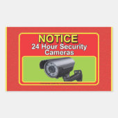 Warnung der Sicherheitskamera Rechteckiger Aufkleber (Vorderseite)
