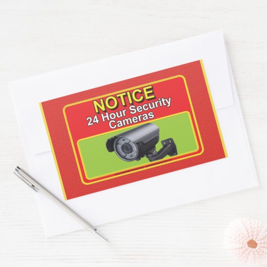 Warnung der Sicherheitskamera Rechteckiger Aufkleber (Umschlag)
