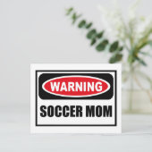 Warnung der SOCCER-MAMA Postkarte (Stehend Vorderseite)