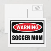 Warnung der SOCCER-MAMA Postkarte (Vorne/Hinten)