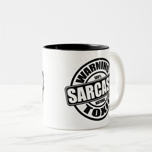 Warnung der toxischen Sarcasm-humorvollen Phrase Zweifarbige Tasse (VorderseiteRechts)