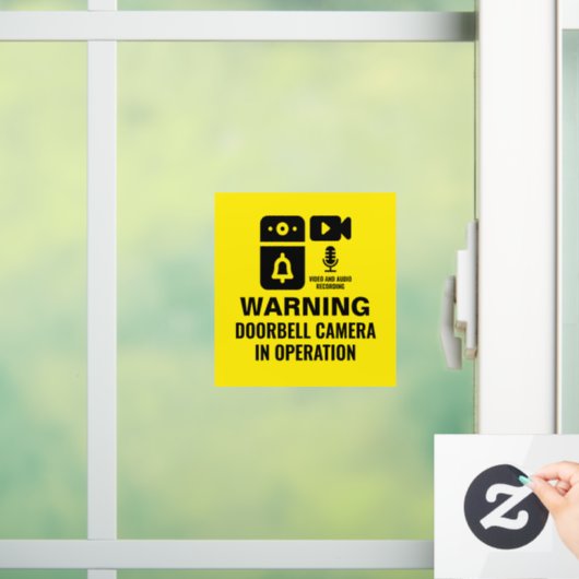 Warnung der Türklinke in Betrieb Video-Audio Fensteraufkleber (Zuhause)