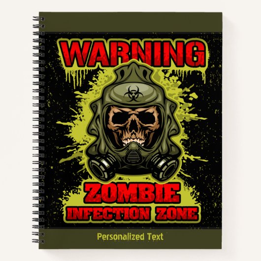 Warnung der Zombie-Infektionszone Notizblock (Vorderseite)