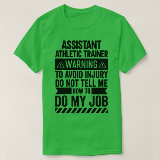 Warnung des Assistenten für Sporttrainer T-Shirt (Design vorne)