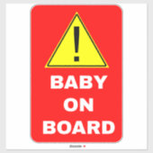 Warnung des Babys an Bord Aufkleber (Blatt)