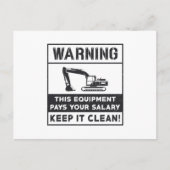 Warnung des Baggerbaus Postkarte (Vorderseite)