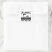 Warnung des Baggerbaus Quadratischer Aufkleber (Tasche)