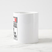 Warnung des Baseball-Spielers bei der Arbeit Jumbo-Tasse (Vorderseite)