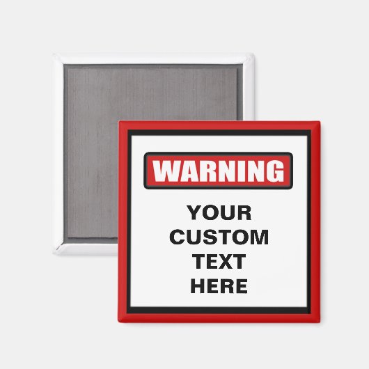 Warnung des benutzerdefinierten Fensters Magnet (Vorderseite/Rückseite)
