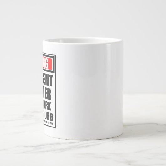 Warnung des Fahrradfahrers am Arbeitsplatz Jumbo-Tasse (Vorderseite)