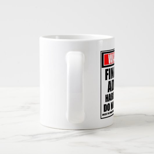 Warnung des Finanzberaters vor harter Arbeit Jumbo-Tasse (Rückseite)