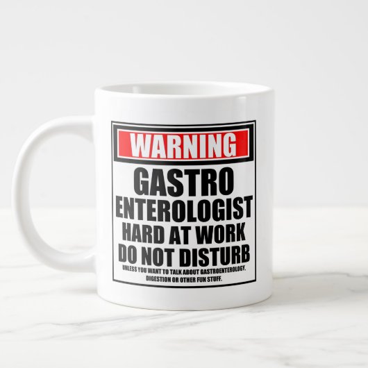 Warnung des Gastroenterologen hart am Werk Jumbo-Tasse (Links)
