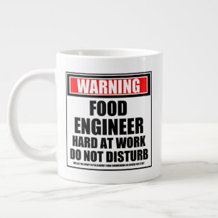 Warnung des Lebensmittelingenieurs bei harter Arbe Jumbo-Tasse